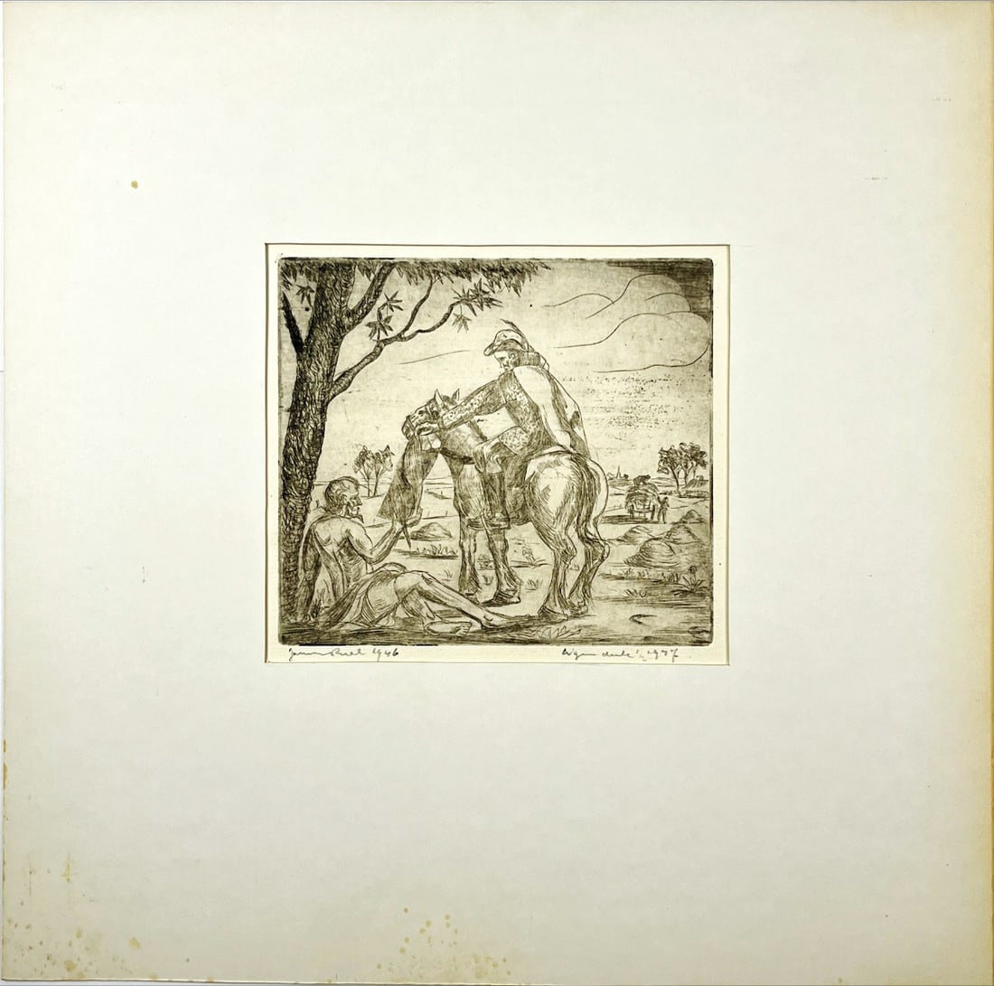 Jan van Riel - Etching - Hand signed: Artist: Riel, Jan van Title: Untitled Technique: Etching on Handmade paper size: 29 x 38 cm. (11,4 x 14,95 inch) Framed: 49 x 49 cm. (0 x 0 inch.) More Information R