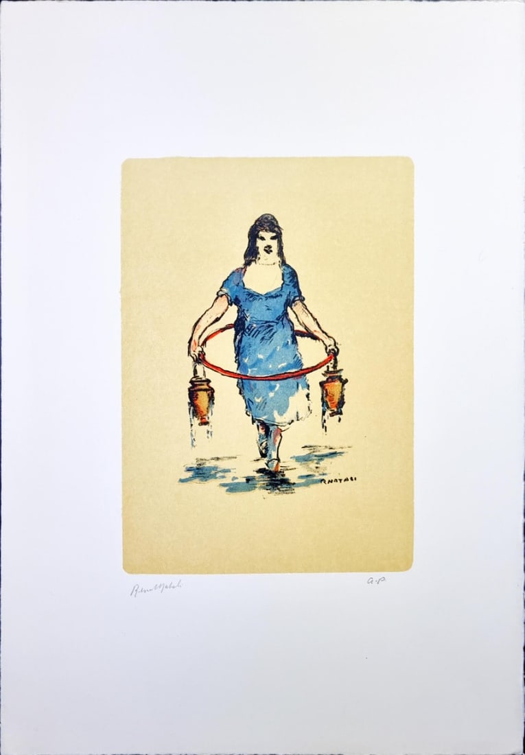 Renato Natali - Lithograph - Hand signed: Artist: Natali, Renato Title: Untitled Technique: Lithograph on Handmade paper size: 50,5 x 35,5 cm. (19,9 x 14 inch) Framed: Not framed More Information Renato Natali (10