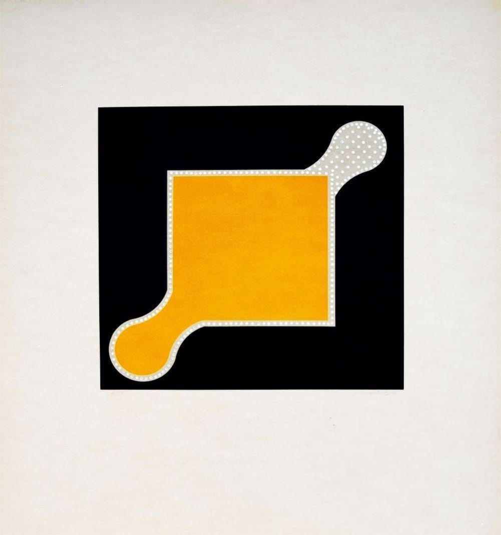 Martinez, Juan - Silkscreen/hole punching.: Artist: Martinez, Juan Title: Composition. (Yellow) Technique: Silkscreen on Arches paper size: 80 x 68 cm. (31,5 x 26,75 inch) Framed: Not framed More Information Title: C