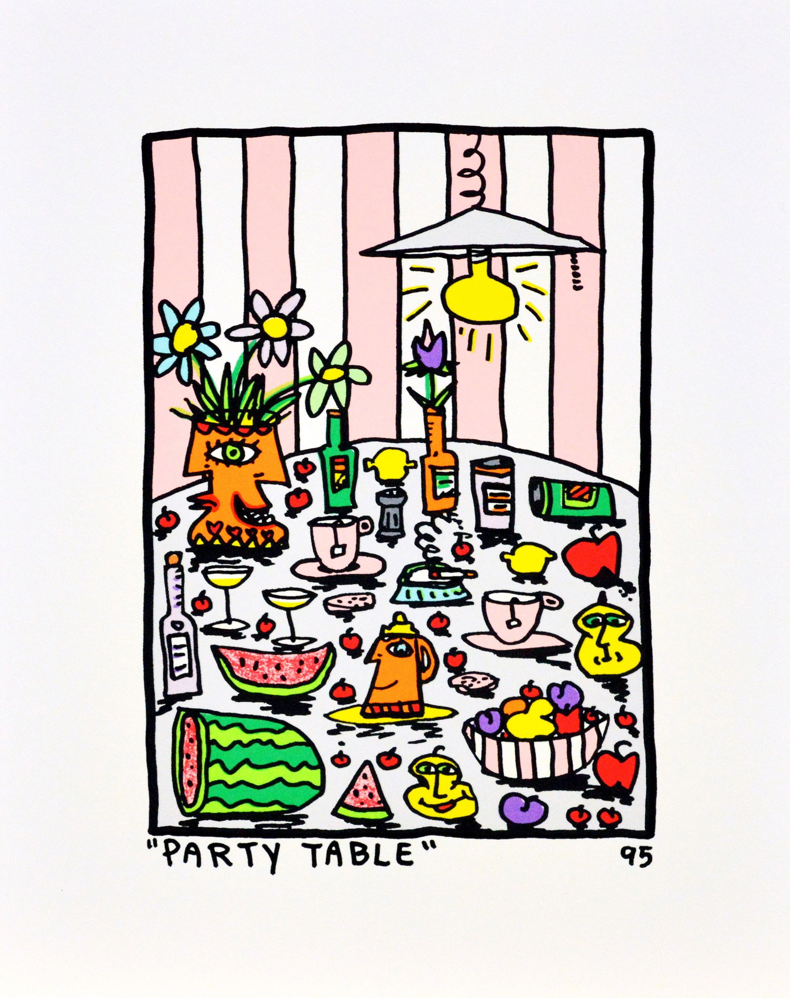 Rizzi, James - Silkscreen.: Artist: Rizzi, James Title: Party Table Technique: Silkscreen on BFK Rives paper size: 29 x 23 cm. (11,4 x 9,05 inch) Framed: Not framed More Information Provenance: John S