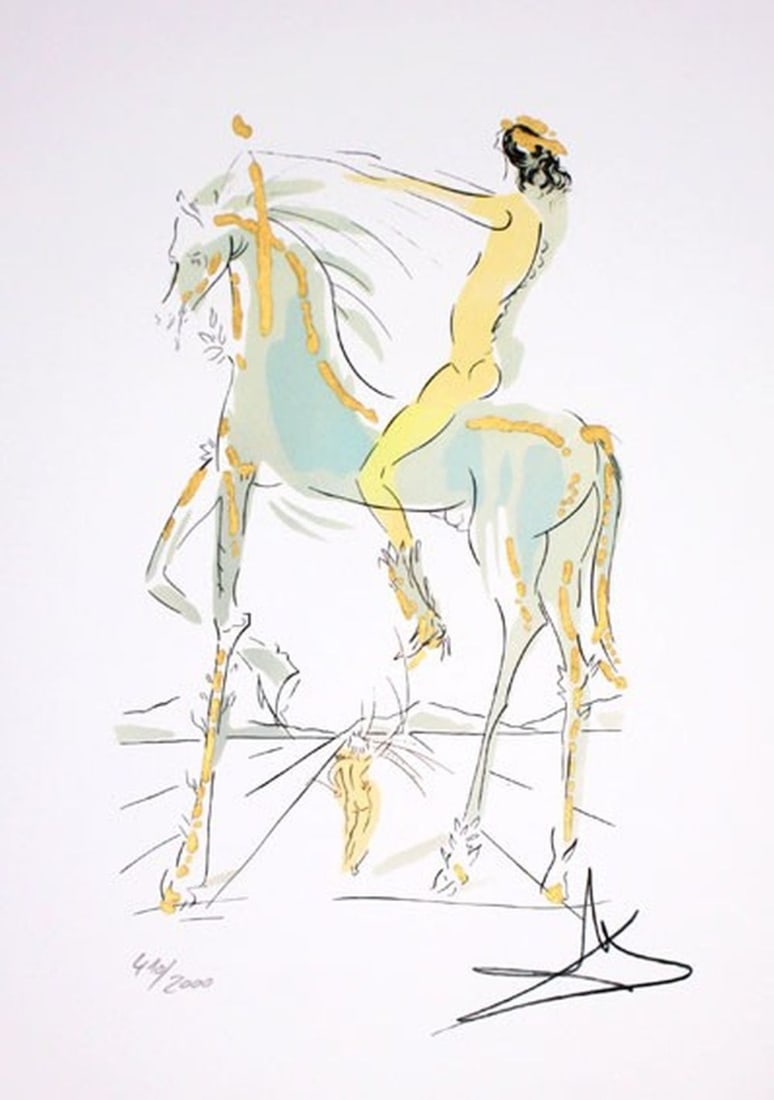 Salvador Dali - Lithograph - Hand numbered - Signed: Artist: Dali, Salvador Title: Die Geliebte ist schön wie eine Pferdeherde Technique: Lithograph on Arches paper size: 66 x 51 cm. (26 x 20,1 inch) Framed: Not framed More Informat