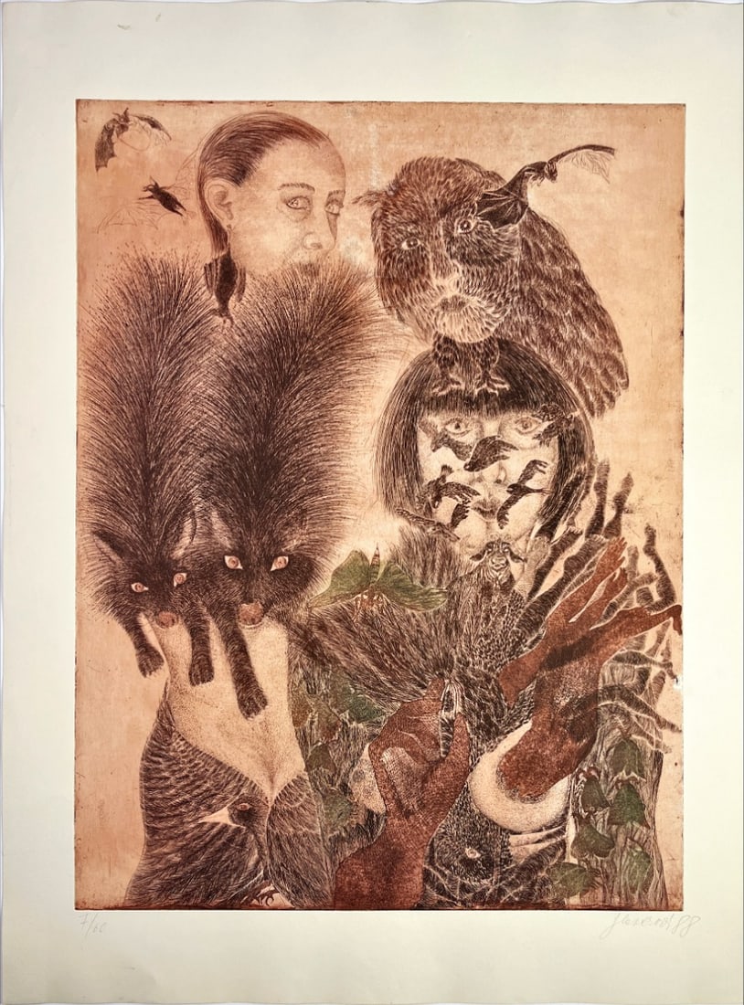 Ingrid Glaserová - Color Etching - Hand signed: Artist: Glaserová, Ingrid Title: Untitled Technique: Etching on Handmade paper size: 80 x 60 cm. (31,5 x 23,6 inch) Framed: Not framed More Information Ingrid Glaserová