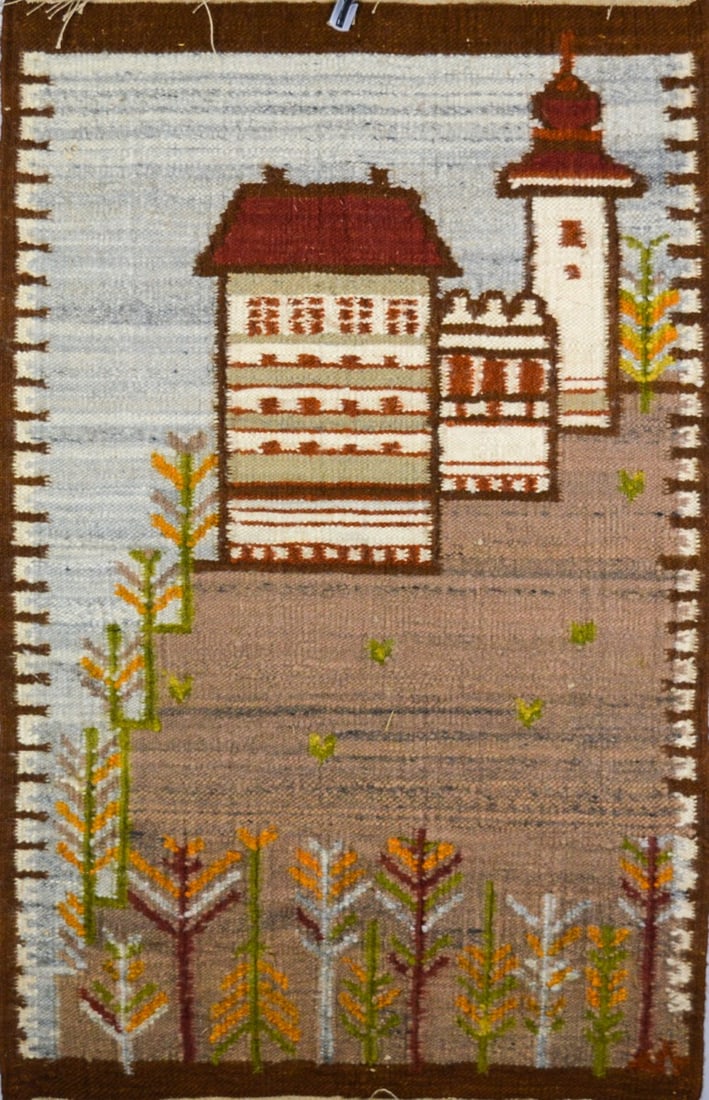 Maria Janaowska - Beautiful Polish Kilim from the 1970s: Artist: Janowska, Maria Title: Pieskowa Ska?a Castle Technique: Kelim on Textile size: 98 x 63 cm. (38,6 x 24,8 inch) Framed: Not framed More Information Beautiful Poli
