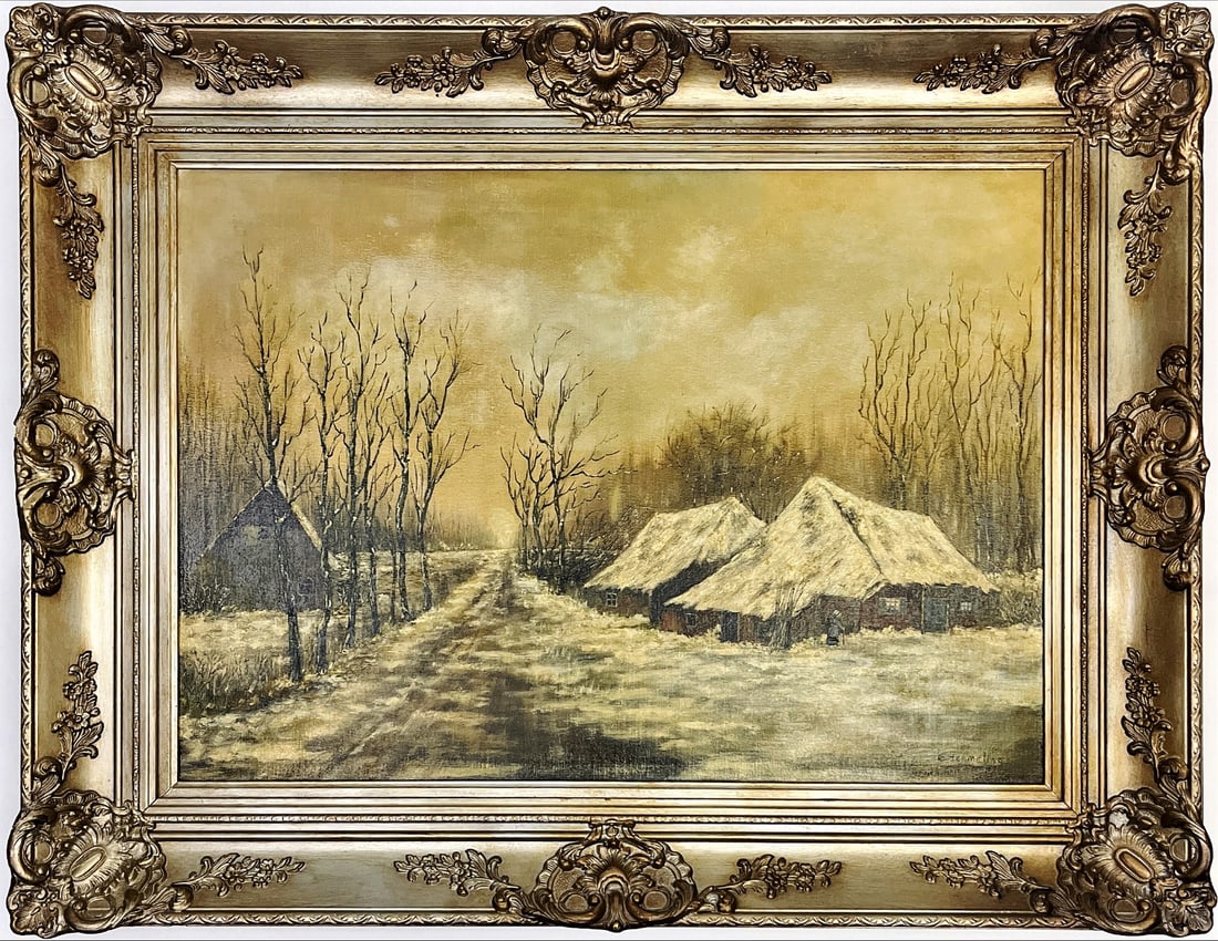 G. Hermeling - Oil painting on canvas - Hand signed: Artist: Hermeling, G Title: Dutch winter landscape Technique: Oil painting on Canvas size: 50,5 x 70 cm. (19,9 x 27,55 inch) Framed: 70 x 91 cm. (27,55 x 35,85 inch) More Information Dutch master