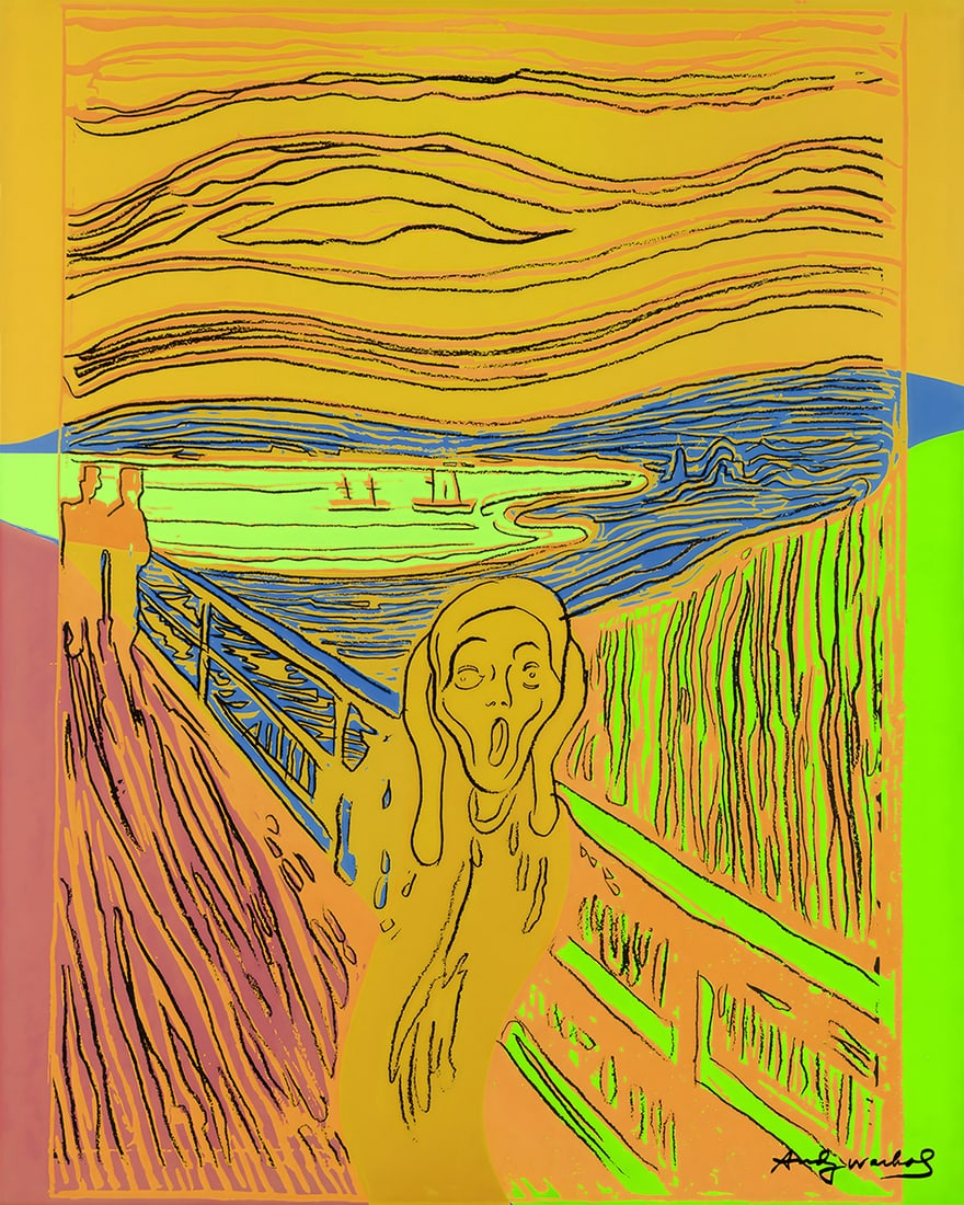 Andy Warhol - Serigraph - The Scream - Signed: Artist: Warhol, Andy Title: The Scream Technique: Serigraphic on Lenox museum board size: 101,6 x 81,28 cm. (40 x 32 inch) Framed: Not framed More Information Andy Warh