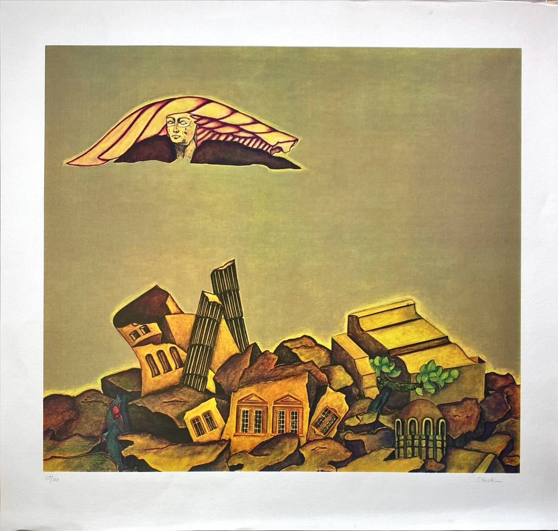 Stock, Ursula - Lithograph - Hand signed: Artist: Stock, Ursula Title: Untitled Technique: Silkscreen on Handmade paper size: 65 x 70 cm. (25,6 x 27,55 inch) Framed: Not framed More Information Great Lithograph by a German Artist Ursula