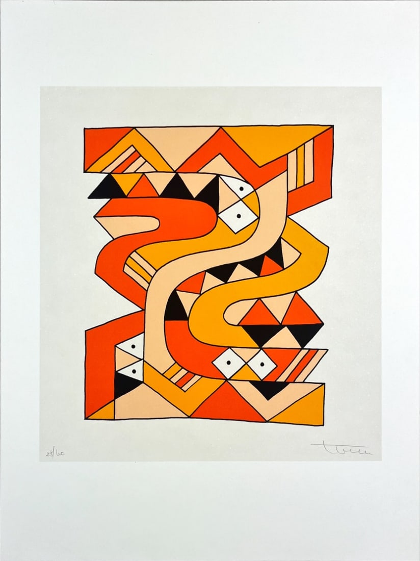 German Artist - Lithograph - Hand-signed: Artist: Unknown / Unreadable Artist Title: Untitled Technique: Lithograph on Smooth paper size: 42 x 32 cm. (16,55 x 12,6 inch) Framed: Not framed More Information Great Lithograph by a German