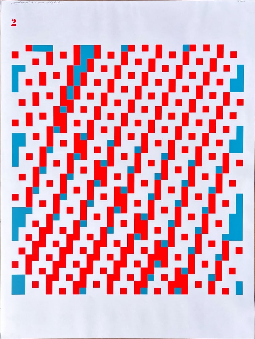 Fritz Rahmann - Silkscreen - Hand signed: Artist: Rahmann, Fritz Title: Multiplex Technique: Silkscreen on Museum board (heavy weight paper) size: 100 x 53 cm. (39,35 x 20,85 inch) Framed: Not framed More Information<