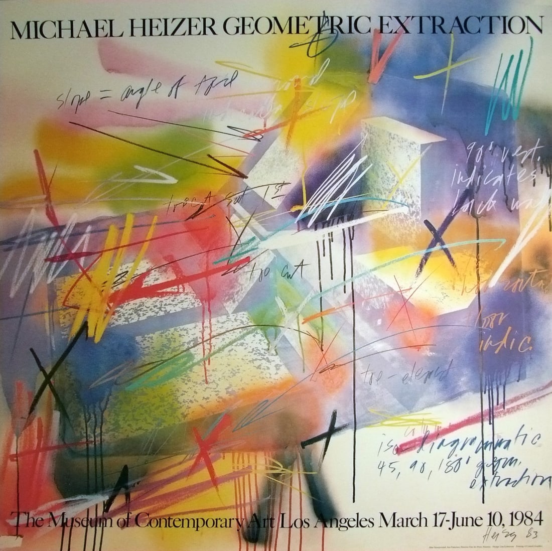 Michael Heizer - Large Serigraph - Very Rare: Artist: Heizer, Michael Title: Geometric Extraction Technique: Serigraphic on Heavy weight smooth paper size: 117 x 117 cm. (46,05 x 46,05 inch) Framed: Not framed More Information Very nice and