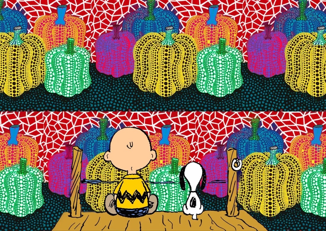 Death NYC - Snoopy and Yayoi Kusama view - Hand signed: Artist: Death NYC Title: Snoopy and Yayoi Kusama view Technique: Graffiti Pop Art Print on Fine art 300 gsm paper size: 32 x 45 cm. (12,6 x 17,7 inch) Framed: Not framed More Information Hand