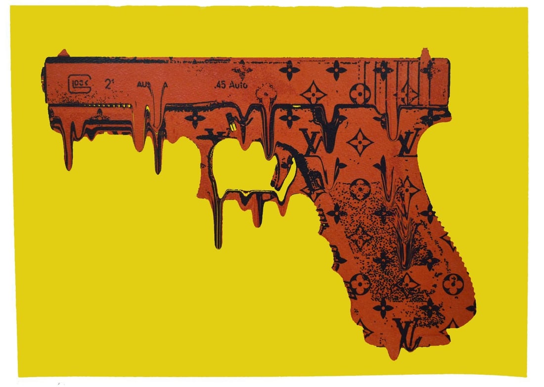 Death NYC - Silkscreen.: Artist: Death NYC Title: Glock Orange. Technique: Silkscreen on Fine art 300 gsm paper size: 32 x 45 cm. (12,6 x 17,7 inch) Framed: Not framed More Information Hand signature by the Artist. Original
