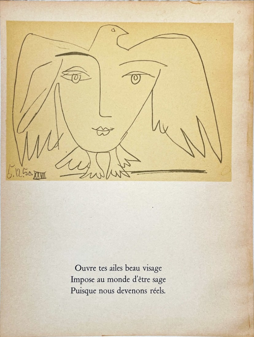 Pablo Picasso - Le Visage de la Paix - Original Mourlot lithograph 1950.: Artist: Picasso, Pablo Title: Le Visage de la Paix Technique: Lithograph on Velin Handmade paper size: 19,4 x 13,4 cm. (7,65 x 5,3 inch) Framed: Not framed More Information PABLO PICASSO. "Le