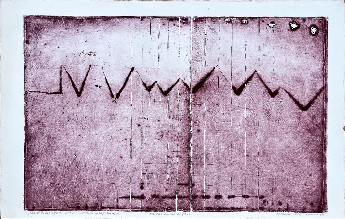 Sjoerd Elzer - drypoint etching - Hand signed: Artist: Elzer, Sjoerd Title: Karbak in de regen Technique: Etching on Handmade paper size: 32,5 x 50 cm. (12,8 x 19,7 inch) Framed: Not framed More Information Sjoerd E