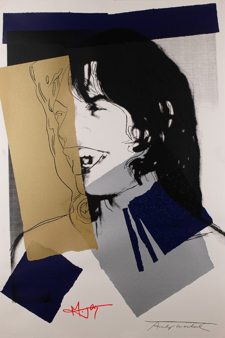 Andy Warhol - Mick Jagger - Screenprint - Signed: Artist: Warhol, Andy Title: Mick Jagger Technique: Screenprint on Lenox museum board size: 110,5 x 73,7 cm. (43,5 x 29 inch) Framed: Not framed More Information Signed