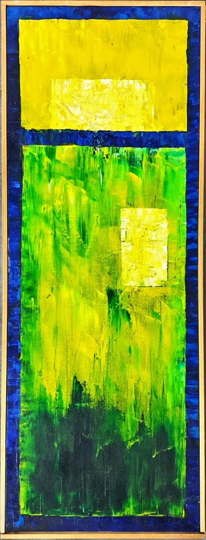 Masterful abstract work - Oil painting - Hand-signed: Artist: Unknown / Unreadable Artist Title: Untitled Technique: Oil painting on Canvas size: 80 x 30 cm. (31,5 x 11,8 inch) Framed: Not framed More Information Masterful