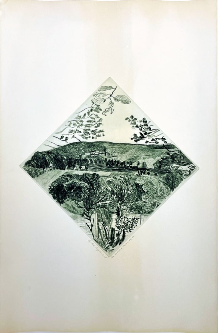 Lydia Luyten - Etching - Hand signed: Artist: Luyten, Lydia Title: La Vallée d'Alson Technique: Etching on Handmade paper size: 50 x 33 cm. (19,7 x 13 inch) Framed: Not framed More Information Lydia LUYTEN (Batavia 1937) Graphic