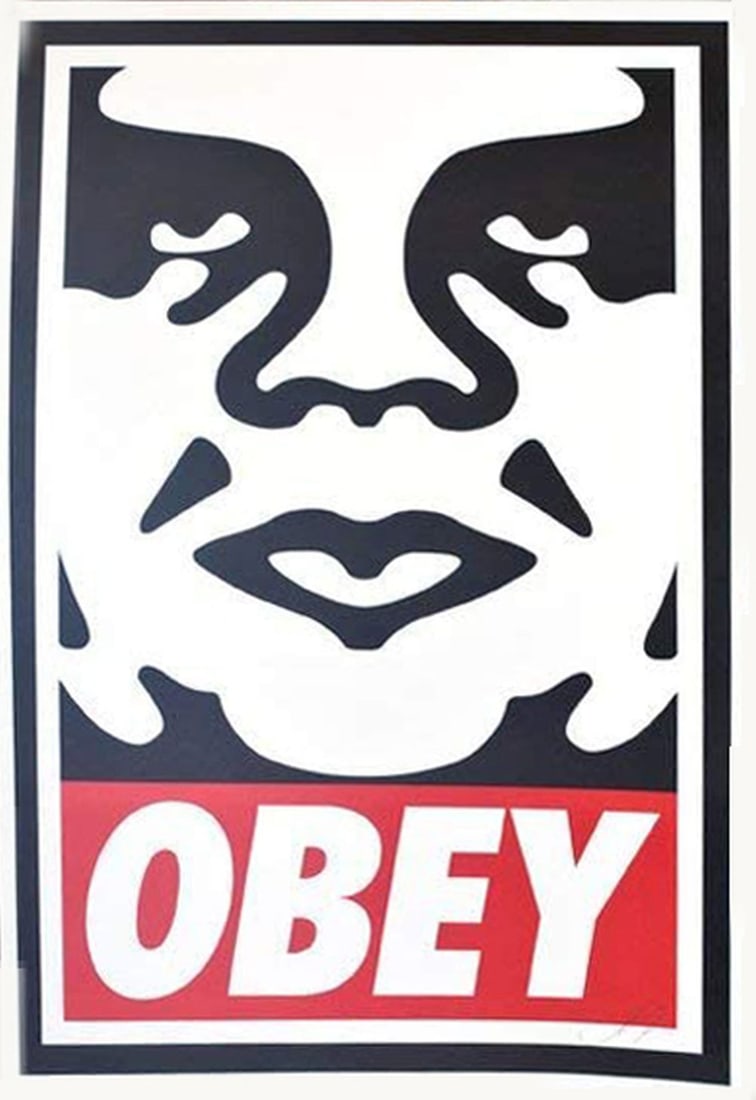 Fairey, Shepard - Obey Icon - Hand-signed: Artist: Fairey, Shepard Title: Obey Icon Technique: Offset lithograph on Speckle tone paper size: 91,5 x 61 cm. (36 x 24 inch) Framed: Not framed More Information Title: Obey Icon. Hand-signed in
