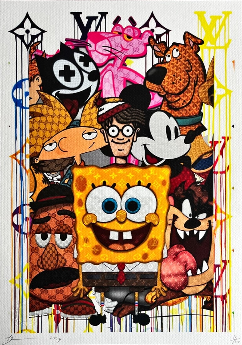 Death NYC - The cartoon network - Hand signed: Artist: Death NYC Title: The cartoon network Technique: Graffiti Pop Art Print on Fine art 300 gsm paper size: 45 x 32 cm. (17,7 x 12,6 inch) Framed: Not framed More Information</