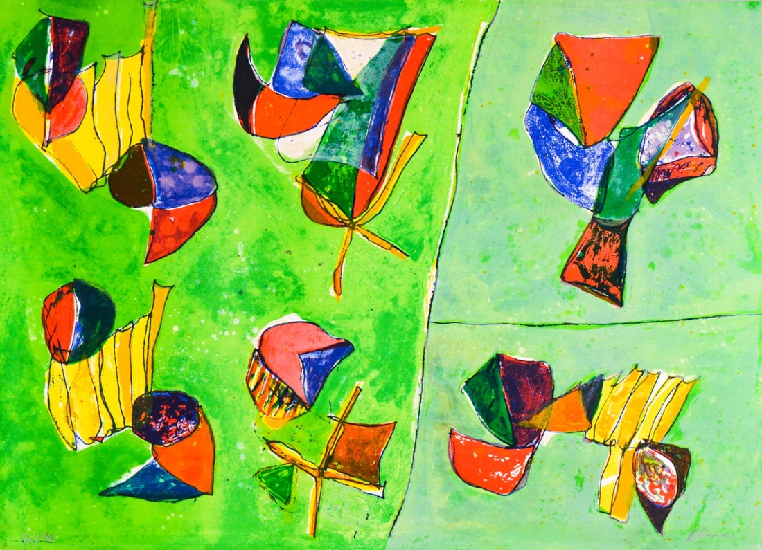 Daniel Humair - Lithograph: Artist: Humair, Daniel Title: Untitled Technique: Lithograph on Bütten, Handmade paper size: 54 x 75 cm. (21,25 x 29,55 inch) Framed: Not framed More Information Daniel Humair (born 23 May 1938 in