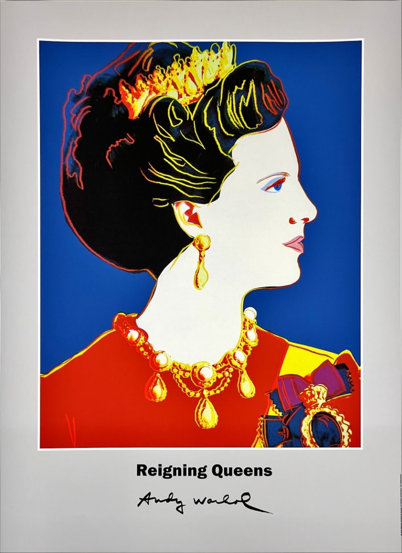 Andy Warhol - Reigning Queens: Artist: Warhol, Andy Title: Reigning Queens: Queen Margrethe II of Denmark Technique: Screenprint on Paper size: 70 x 50 cm. (27,55 x 19,7 inch) Framed: Not framed More Informatio