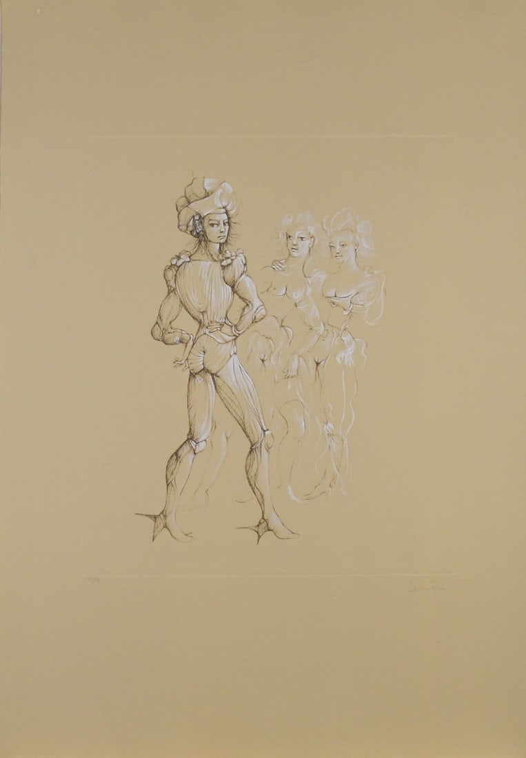 Fini, Leonor - Etching.: Artist: Fini, Leonor Title: Scène de Théâtre Technique: Etching on Handmade paper size: 76 x 53 cm. (29,9 x 20,85 inch) Framed: Not framed More Information Hand-Signed