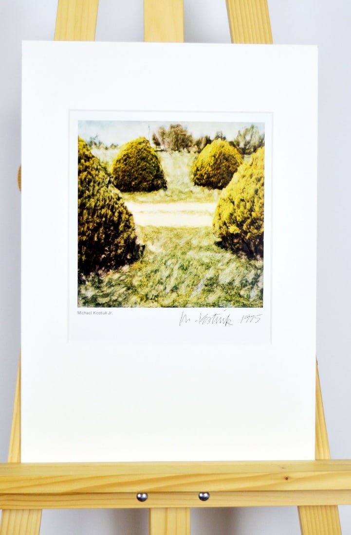 Michael Kostiuk Jr. - Photolithograph: Artist: Kostiuk Jr., Michael Title: Landscape Technique: Photolithograph on Photo paper size: 29 x 25 cm. (11,4 x 9,85 inch) Framed: 42 x 30 cm. (16,55 x 11,8 inch) More Information Michael Kostiuk
