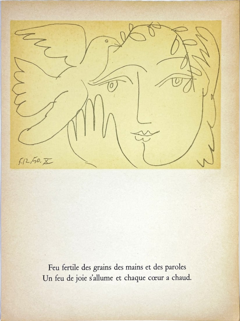 Pablo Picasso - Le Visage de la Paix - Original Mourlot lithograph 1950.: Artist: Picasso, Pablo Title: Le Visage de la Paix Technique: Lithograph on Velin Handmade paper size: 19,4 x 13,4 cm. (7,65 x 5,3 inch) Framed: Not framed More Information PABLO PICASSO. "Le