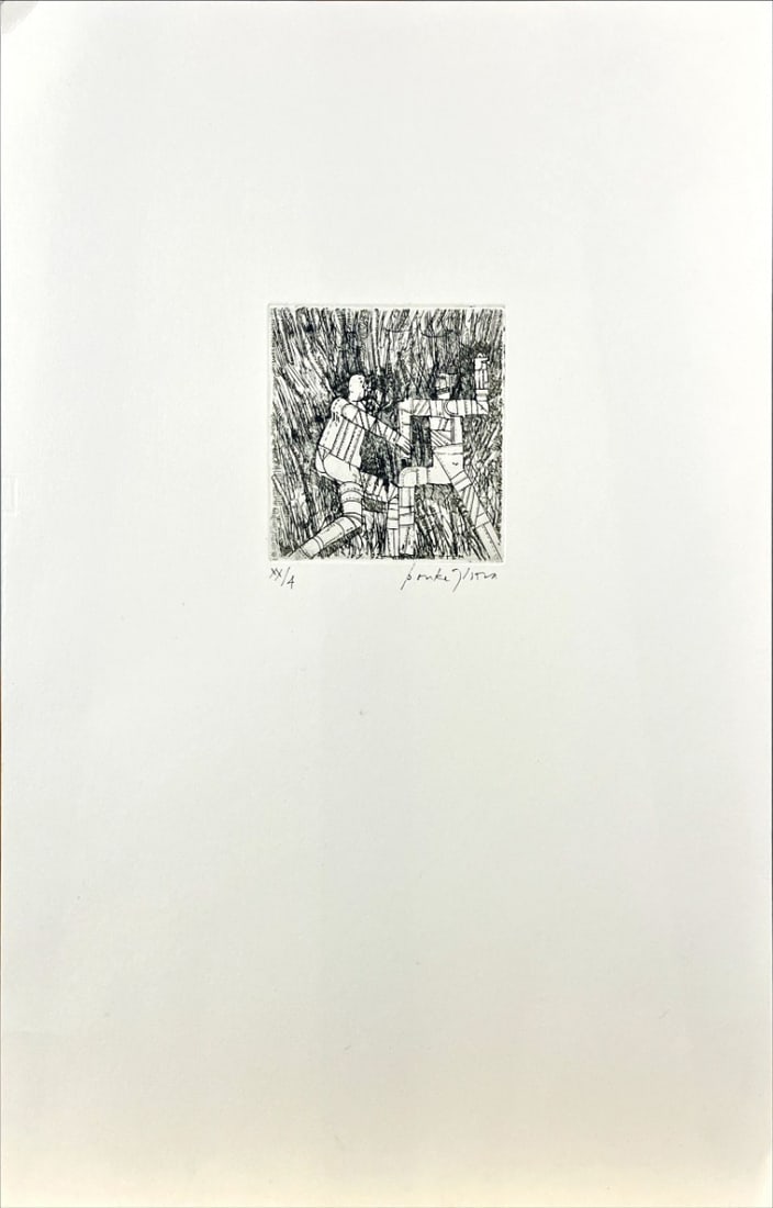 Bouke Ylstra - Etching - hand signed: Artist: Ylstra, Bouke Title: Untitled Technique: Etching on Handmade paper size: 48 x 32,5 cm. (18,9 x 12,8 inch) Framed: Not framed More Information Bouke YLSTRA (Den