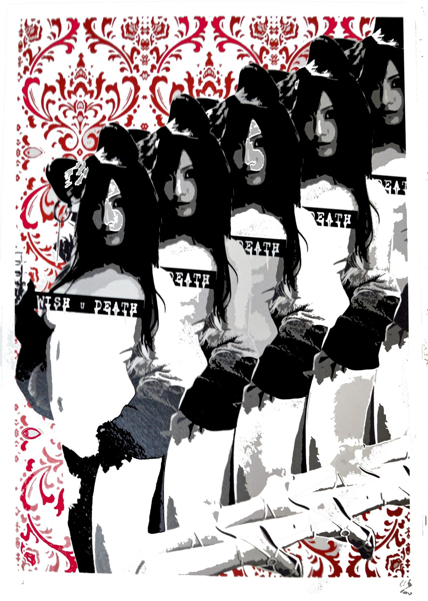 Death NYC - Silkscreen.: Artist: Death NYC Title: Multiple China Girls Technique: Silkscreen on Fine art 300 gsm paper size: 45 x 32 cm. (17,7 x 12,6 inch) Framed: Not framed More Information Hand signature by the Artist.
