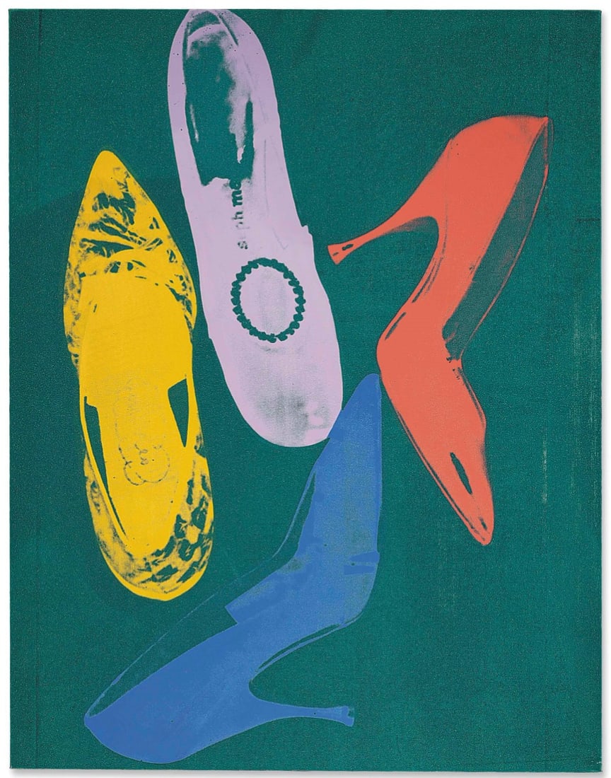 Andy Warhol - shoes - Screenprint in colors with Diamond Dust: Artist: Warhol, Andy Title: Diamond Dust Shoes Technique: Screenprint on Lenox museum board size: 101 x 76 cm. (39,75 x 29,9 inch) Framed: Not framed More Information A