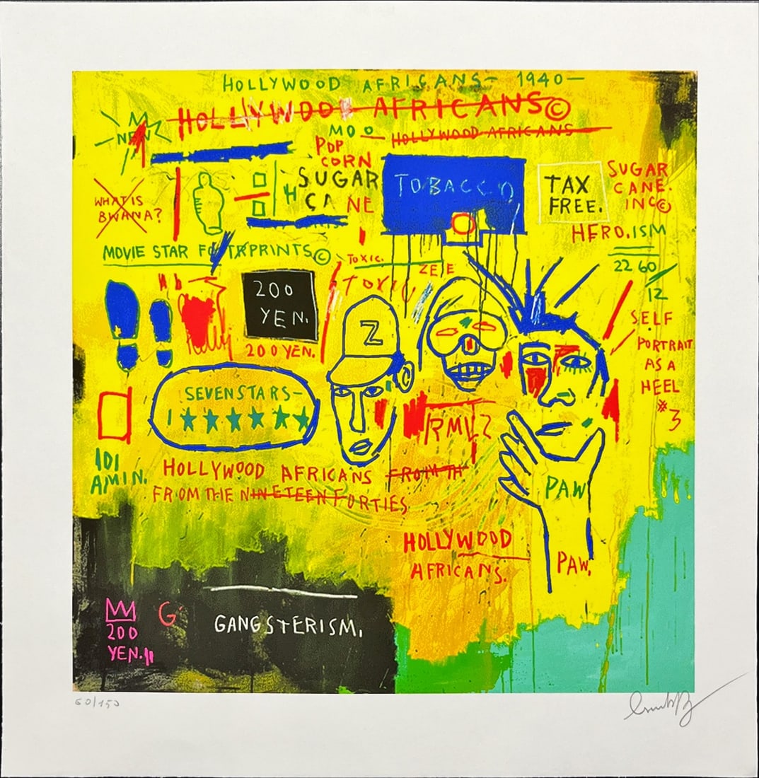 Basquiat, Jean-Michel - Hand-Signed - Lithograph: Artist: Basquiat, Jean-Michel Title: Untitled Technique: Lithograph on Handmade paper size: 37,5 x 38,5 cm. (14,75 x 15,15 inch) Framed: Not framed More Information Bas