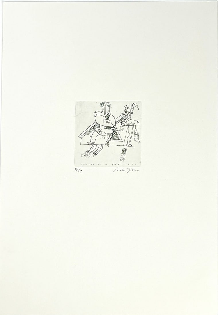 Bouke Ylstra - Etching - hand signed: Artist: Ylstra, Bouke Title: Untitled Technique: Etching on Handmade paper size: 48 x 33 cm. (18,9 x 13 inch) Framed: Not framed More Information Bouke YLSTRA (Den Haag