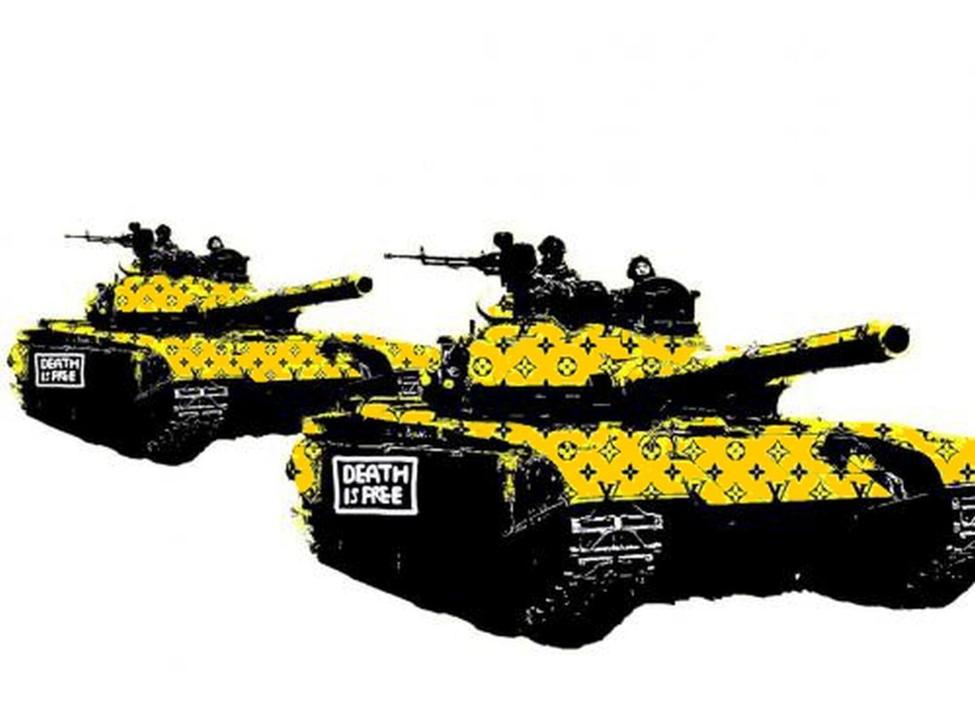 Death NYC - Y Tank War - Silkscreen: Artist: Death NYC Title: Y Tank War Technique: Silkscreen on Fine art 300 gsm paper size: 45 x 32 cm. (17,7 x 12,6 inch) Framed: Not framed More Information Hand signature by the Artist. Original