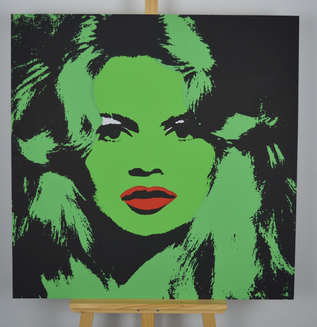 Andy Warhol - Silkscreen: Artist: Warhol, Andy Title: Brigitte Bardot Technique: Silkscreen on Museum board (heavy weight paper) size: 91 x 91 cm. (35,85 x 35,85 inch) Framed: Not framed More Information Silkscreen prints of
