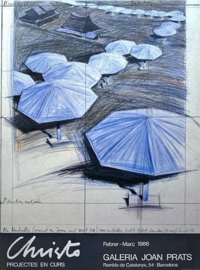 Christo - Offset Lithograph.: Artist: Christo Title: Galeria Joan Prats Technique: Offset lithograph on Fine art paper size: 76 x 56 cm. (29,9 x 22,05 inch) Framed: Not framed More Information Very