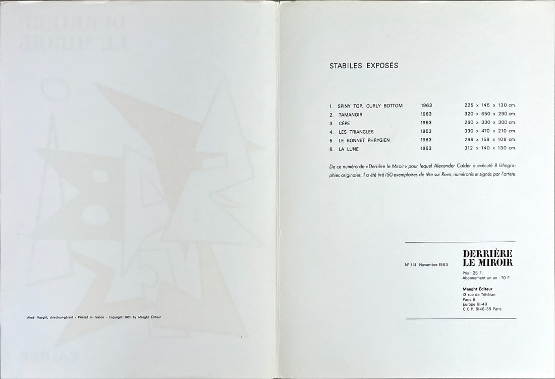 Alexander Calder - Lithograph - DLM (Derriere le Miroir) (1 of 1)