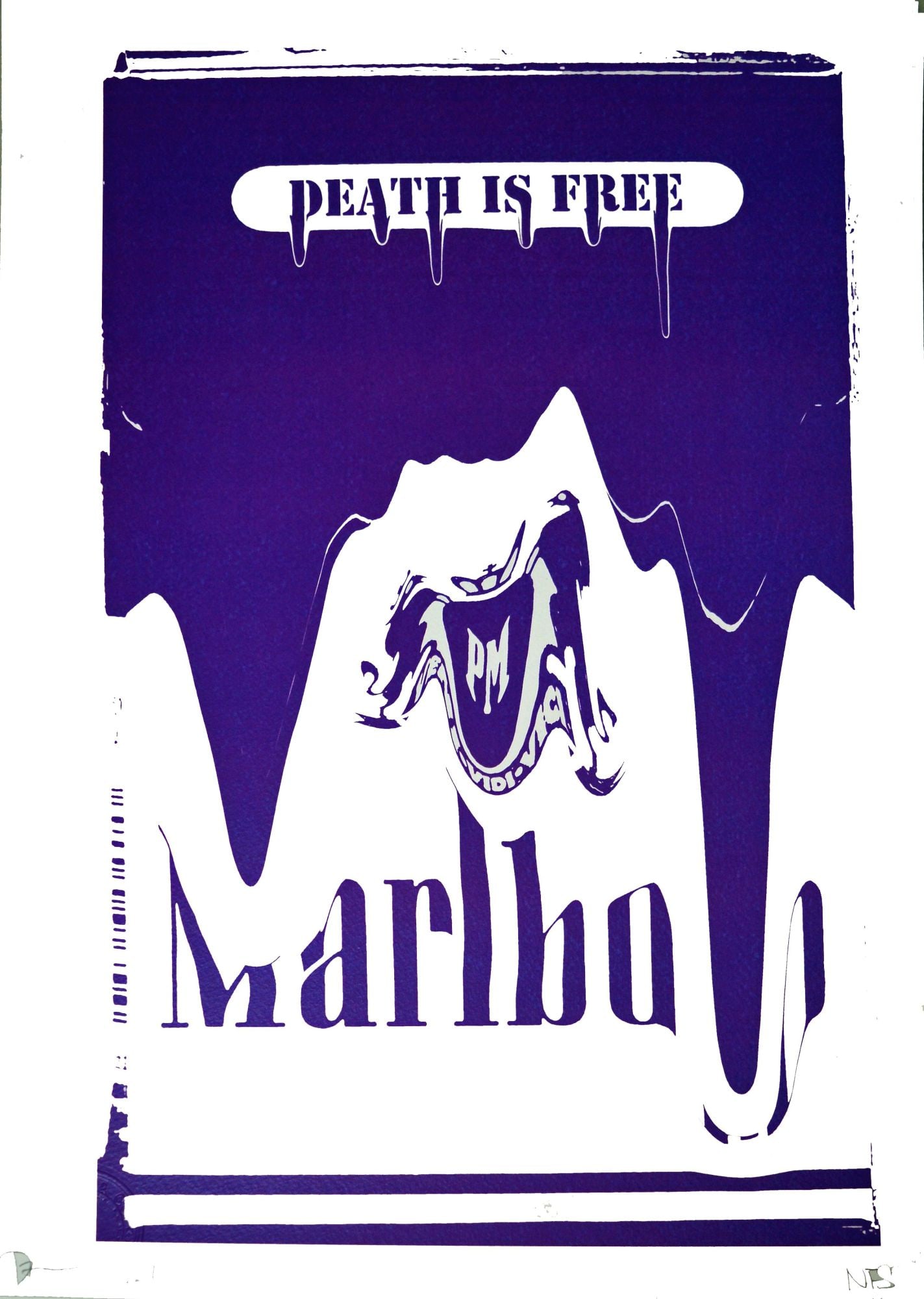 Death NYC - Marlboro Tabacco - Silkscreen: Artist: Death NYC Title: Marlboro Tabacco Technique: Silkscreen on Fine art 300 gsm paper size: 45 x 32 cm. (17,7 x 12,6 inch) Framed: Not framed More Information Hand signature by the Artist.