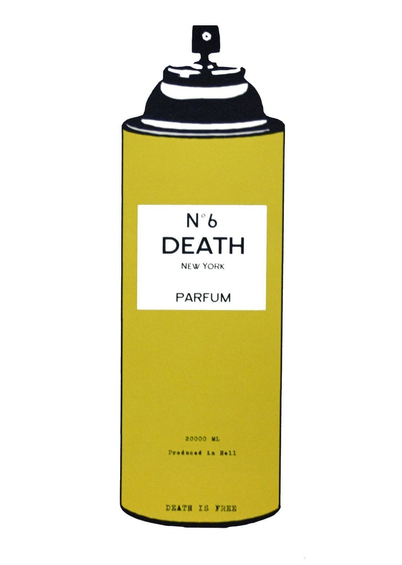 Death NYC - No.6 Y Spray - Silkscreen: Artist: Death NYC Title: No.6 Y Spray Technique: Silkscreen on Fine art 300 gsm paper size: 45 x 32 cm. (17,7 x 12,6 inch) Framed: Not framed More Information Hand sign