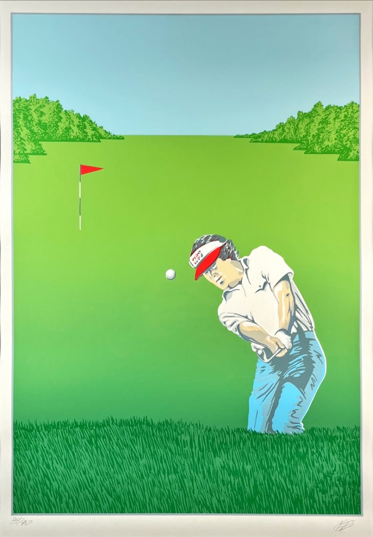 Lammers, Olof - Silkscreen - Handsigned: Artist: Lammers, Olof Title: Golf Technique: Silkscreen on Arches paper size: 76 x 60 cm. (29,9 x 23,6 inch) More Information Handsigned and numbered. Completely framed. J