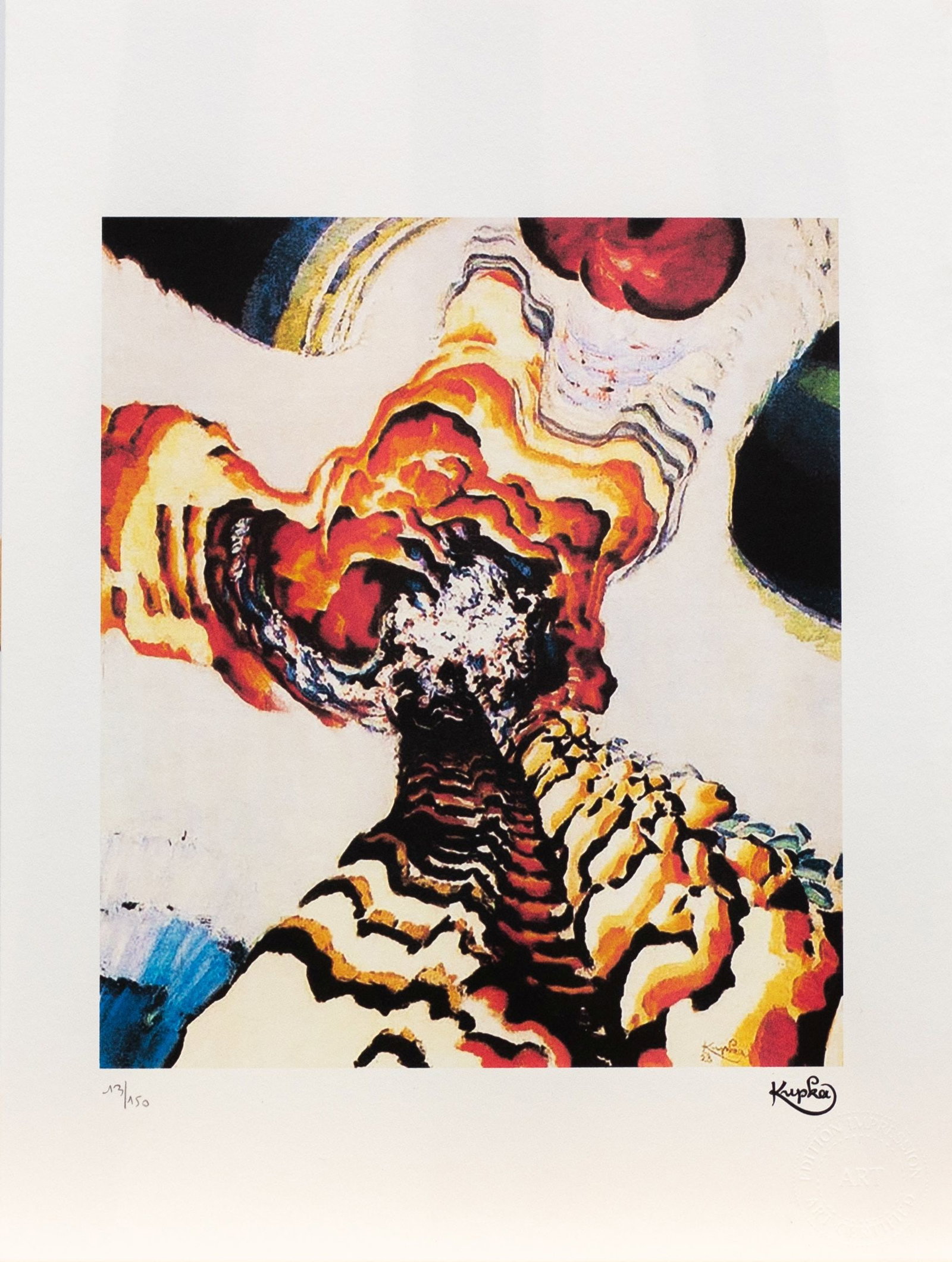 Kupka, František - Lithograph: Artist: Kupka, František Title: Untitled Technique: Lithograph on Arches paper size: 38 x 28,5 cm. (14,95 x 11,2 inch) Framed: Not framed More Information Signature imp