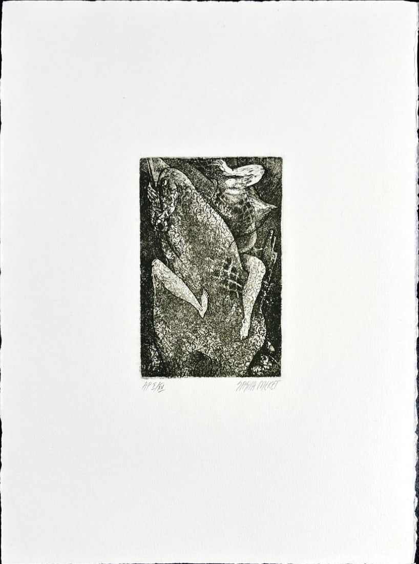Sasha Meret - Etching - Hand signed: Artist: Meret, Sasha Title: Untitled Technique: Etching on Handmade paper size: 38 x 28,5 cm. (14,95 x 11,2 inch) Framed: Not framed More Information Sasha Meret was bo