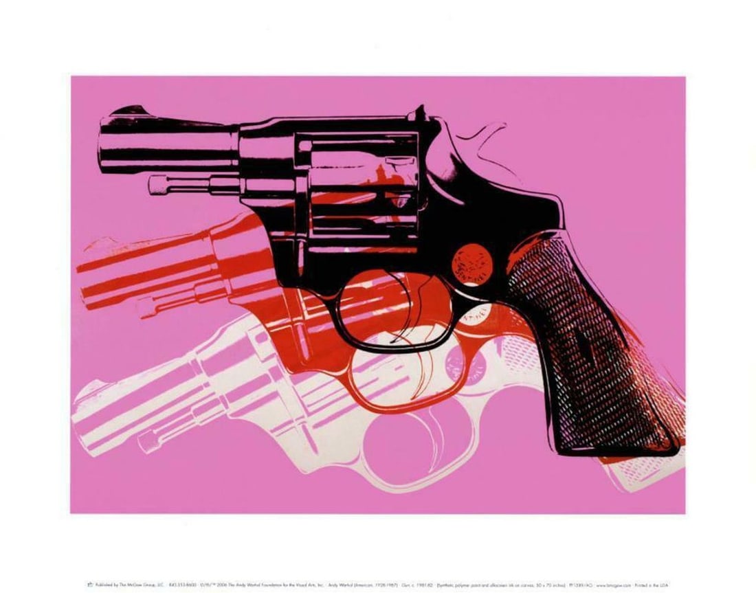 Warhol, Andy - Screenprint: Artist: Warhol, Andy Title: Gun Technique: Silkscreen on Lenox museum board size: 73,5 x 97 cm. (28,95 x 38,2 inch) Framed: Not framed More Information The Andy Warhol