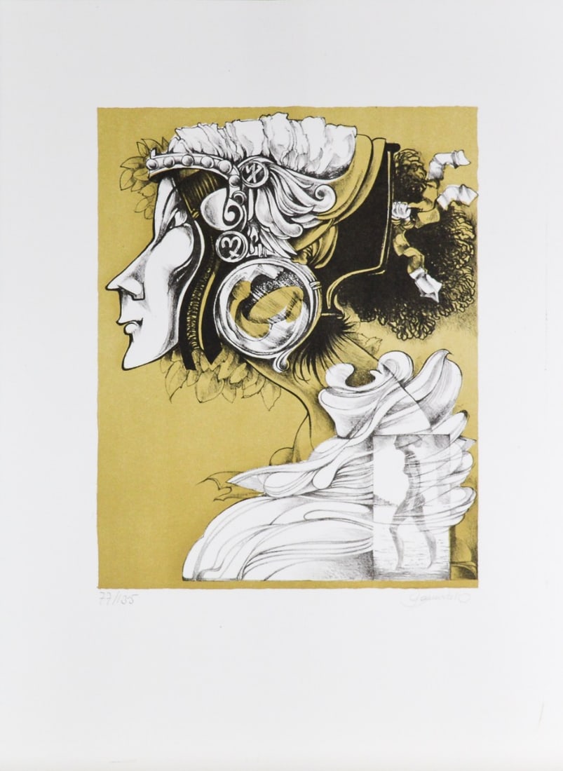 Hedwig Pauwels -Lithograph - Handsigned: Artist: Pauwels, Hedwig Title: Figuratie/Figuration. Technique: Lithograph on Handmade paper size: 52 x 38 cm. (20,45 x 14,95 inch) Framed: Not framed More Information