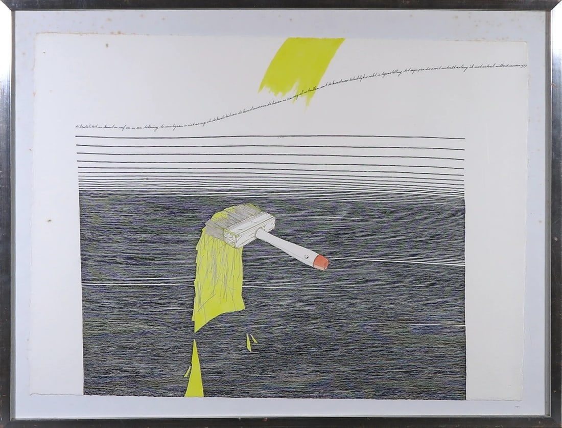 Wilbert Vaessen - Collage: Artist: Vaessen, Wilbert Title: De brutaliteit van kwast en verf Technique: Collage on Handmade paper size: 88 x 67 cm. (34,65 x 26,4 inch) More Information Wilbert Vaessen 1943 Dutch school