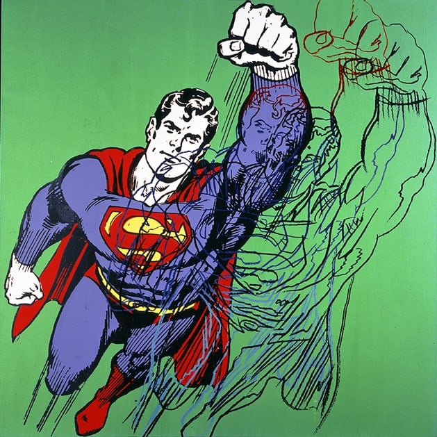 Andy Warhol - Superman - Screenprint with Diamond Dust: Artist: Warhol, Andy Title: Superman Technique: Screenprint on Lenox museum board size: 96,5 x 96,5 cm. (38 x 38 inch) Framed: Not framed More Information Andy Warhol - Superman. Unique screenprint