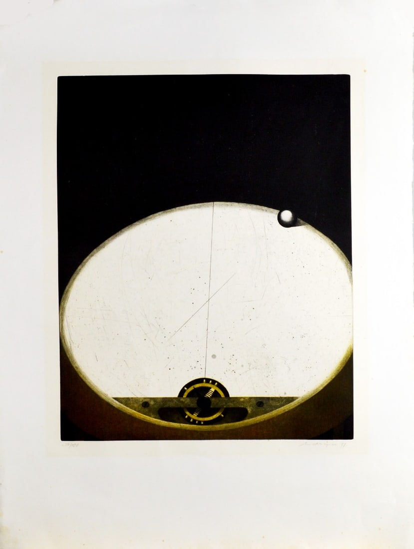 Friedrich Meckseper - Etching/Aquatint - Handsigned: Artist: Meckseper, Friedrich Title: Mechanischer Tisch Technique: Etching on Handmade paper size: 75 x 56,5 cm. (29,55 x 22,25 inch) Framed: Not framed More Information