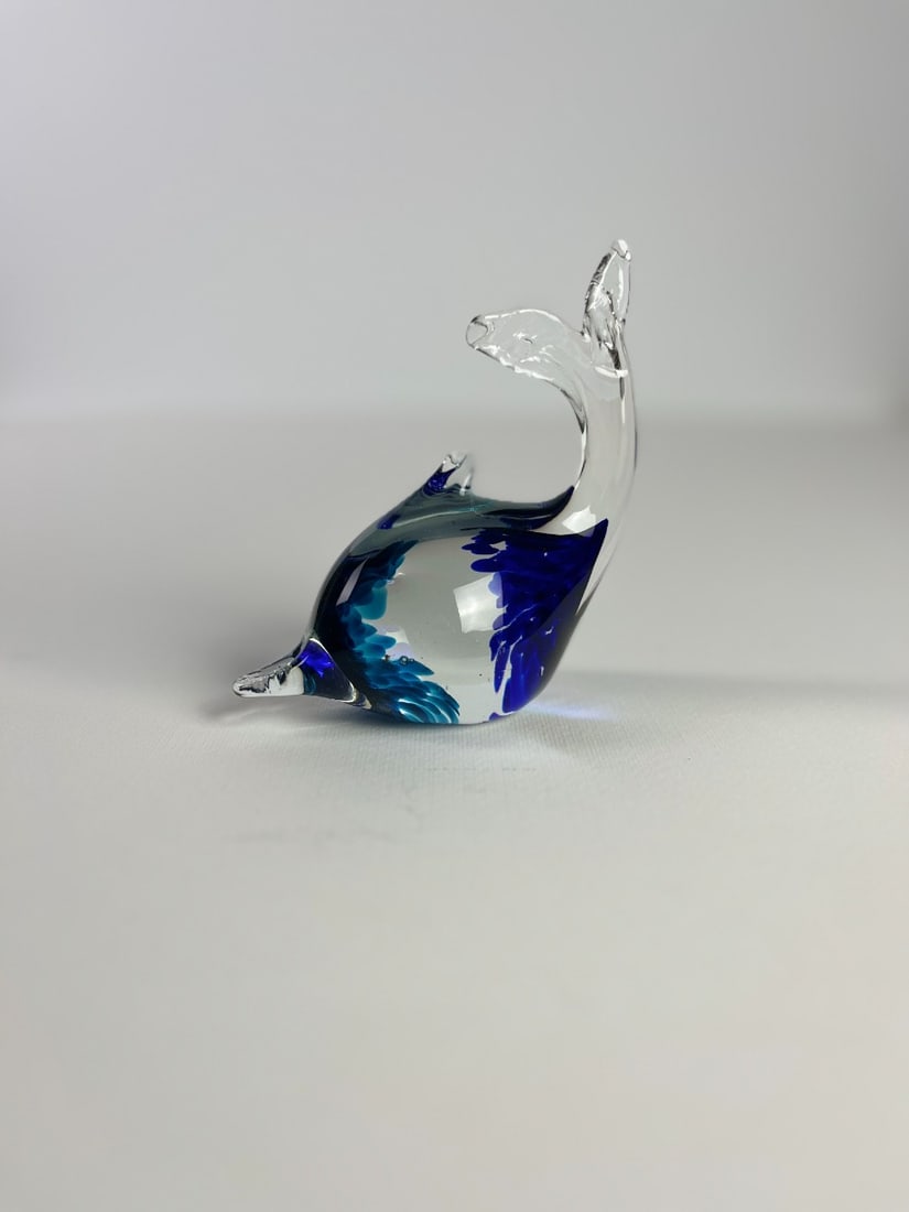 Murano Glass - Dolphin Sculpture: Artist: Murano Title: Murano Glass - Dolphin Sculpture Technique: Sculpture on Glass size: 13,5 x 12,5 cm. (5,3 x 4,9 inch) Framed: Not framed More Information Dolphin Sculpture from Mid-20th century