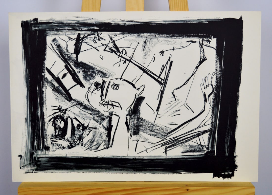 Marcelin Pleynet - Lithograph DLM: Artist: Pleynet, Marcelin Title: Untitled Technique: Lithograph on Handmade paper size: 37 x 54 cm. (14,55 x 21,25 inch) Framed: Not framed More Information Marcelin Pleynet (born 23 December 1933,