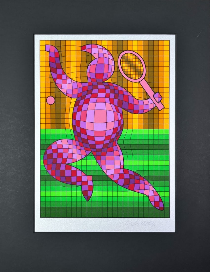 Vasarely, Victor - Hand-Signed and numbered - Lithograph.: Artist: Vasarely, Victor Title: Untitled Technique: Lithograph on Handmade paper size: 46 x 37 cm. (18,1 x 14,55 inch) Framed: 53 x 41 cm. (20,85 x 16,15 inch) More Information Vasarely, Victor -