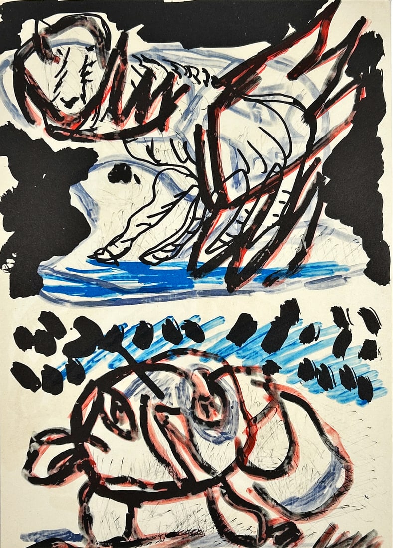 Original lithograph Karel Appel - Noise: Artist: Appel, Karel Title: Untitled Technique: Lithograph on Handmade paper size: 37 x 26,8 cm. (14,55 x 10,55 inch) Framed: Not framed More Information Original litho